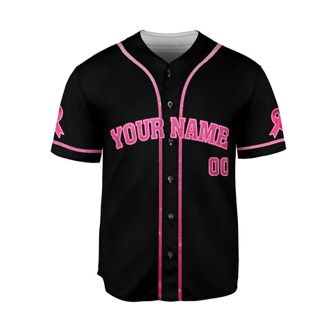 Personalized Name Number Breast Cancer Baseball Jersey, Breast Cancer Survivor Pride Jersey