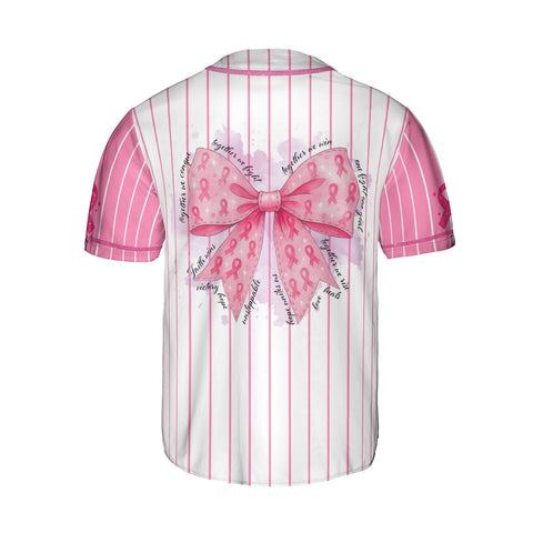 Personalized Bible Verse Breast Cancer Baseball Jersey, Custom Name Number Breast Cancer Survivor Pride Jersey