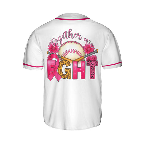 Personalized Name Breast Cancer Jersey, Together we Fight Jersey, Baseball Breast Cancer Survivor Pride Jersey