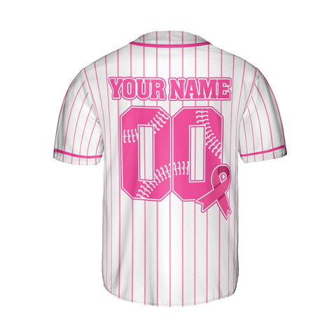 Custom Name Number Breast Cancer Baseball Jersey, Breast Cancer Survivor Pride Jersey