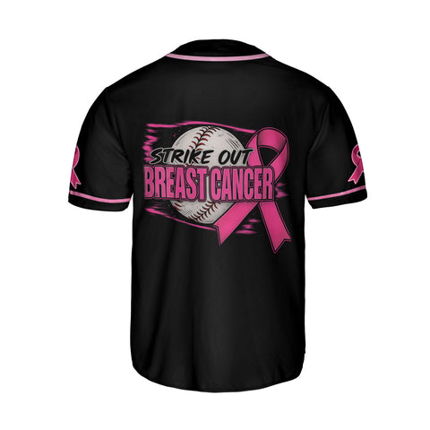 Personalized Name Number Breast Cancer Baseball Jersey, Breast Cancer Survivor Pride Jersey