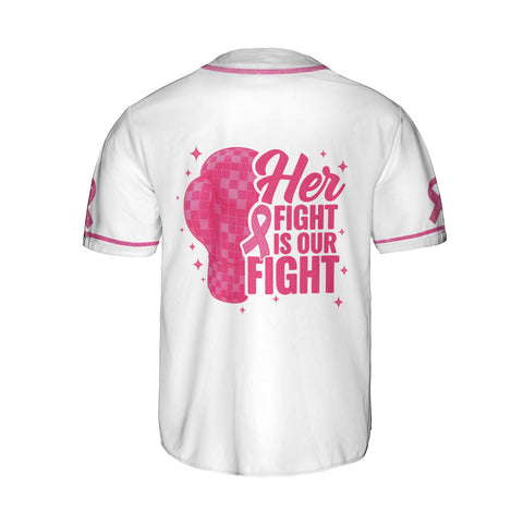 Personalized Breast Cancer Baseball Jersey, Custom Name Number Breast Cancer Survivor Pride Jersey