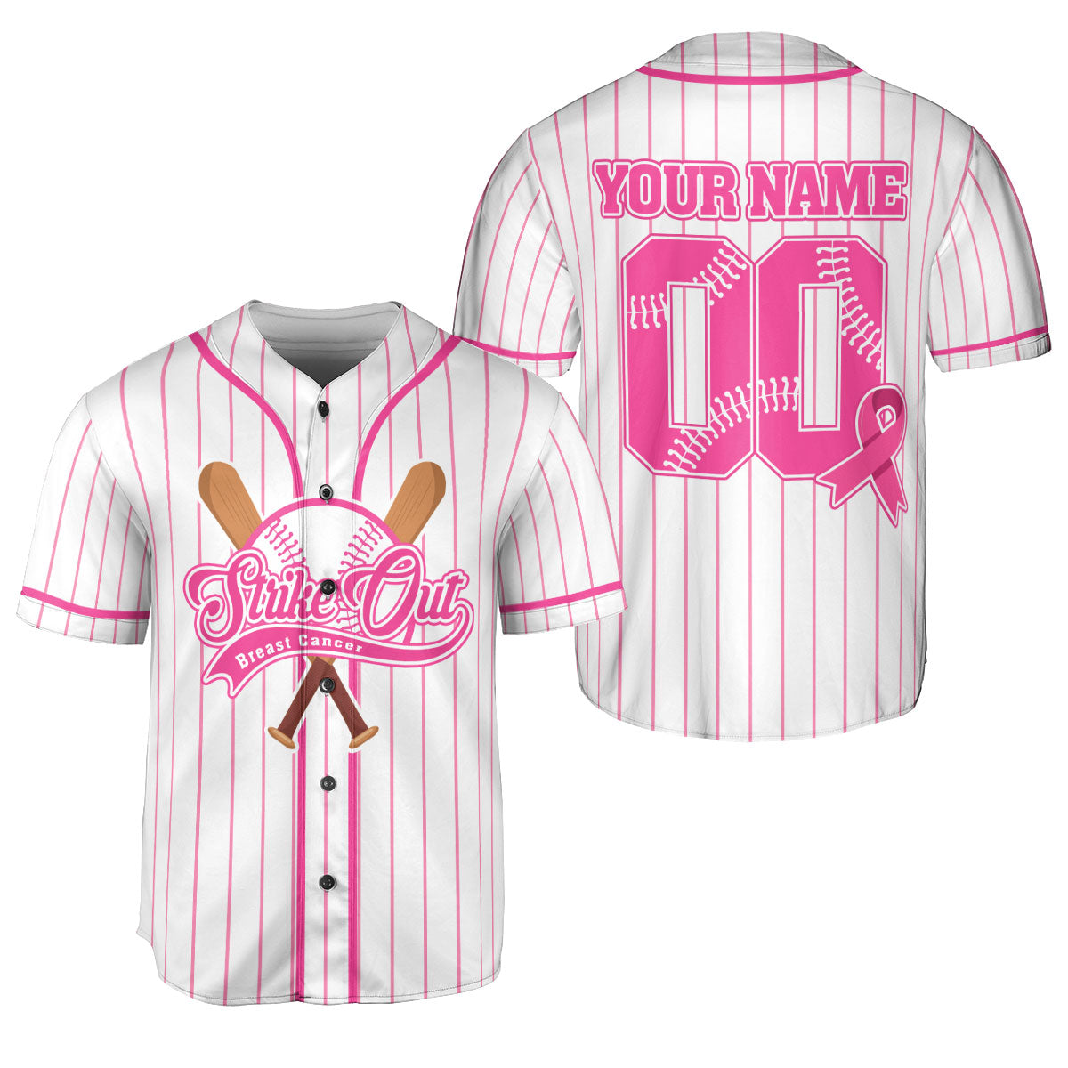Custom Name Number Breast Cancer Baseball Jersey, Breast Cancer Survivor Pride Jersey