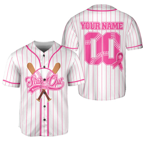 Custom Name Number Breast Cancer Baseball Jersey, Breast Cancer Survivor Pride Jersey
