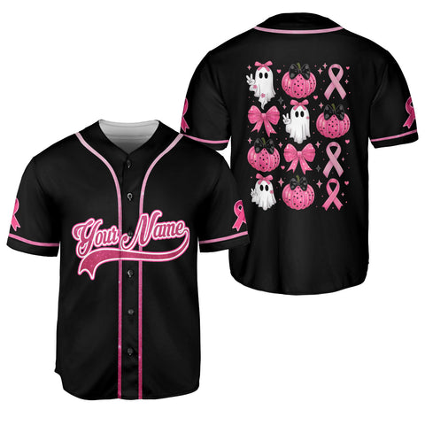 Personalized Name Breast Cancer Baseball Jersey, Breast Cancer Survivor Pride Jersey for Women