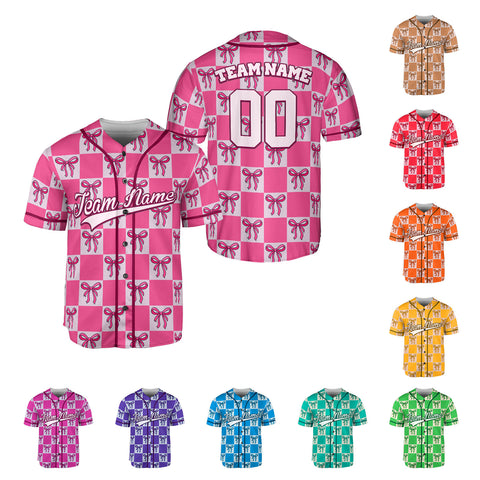 Personalized Girly Bow Jerseys, 3D Shirts for Women, Custom Gifts shirt for her