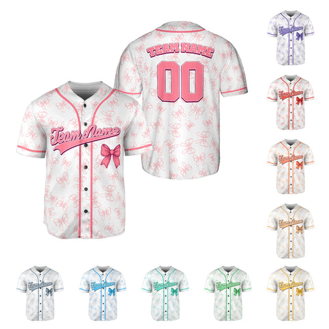Personalized Name Girly Bow Jerseys, 3D Shirts for Women, Custom Name Gifts shirt for her