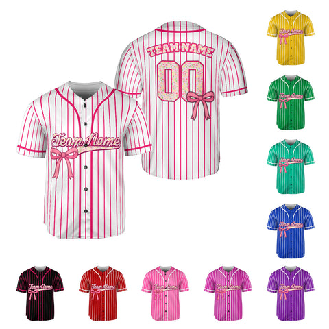 Personalized Bow Jerseys, Glitter Bow 3D Shirts for Women, Custom girl Gifts shirt
