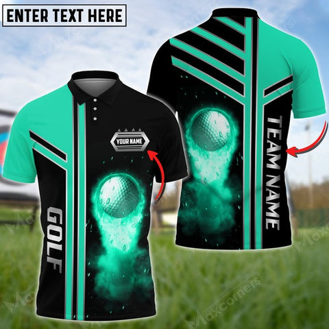 Mostprints Customized Name Live Galaxy Fire Golf Ball Multicolor Sport Jersey Pattern Custom 3D Polo Shirt ( 4 Colors )