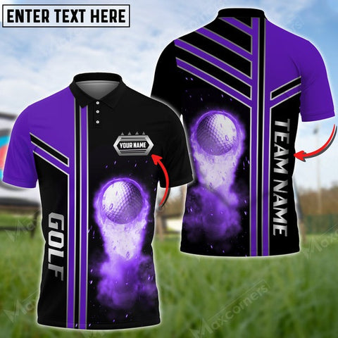 Mostprints Customized Name Live Galaxy Fire Golf Ball Multicolor Sport Jersey Pattern Custom 3D Polo Shirt ( 4 Colors )