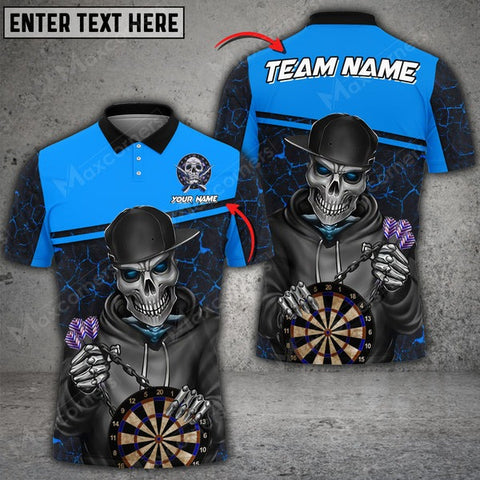 Mostprints Darts Skull Magma Pattern Color Options Personalized Name, Team Name Unisex 3D Shirt (4 Colors)