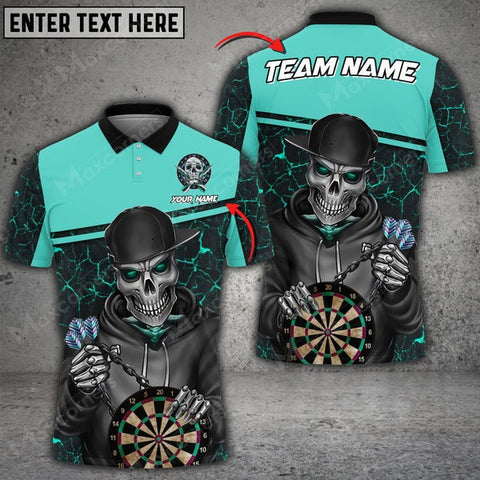 Mostprints Darts Skull Magma Pattern Color Options Personalized Name, Team Name Unisex 3D Shirt (4 Colors)