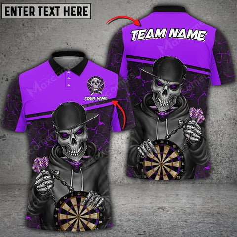 Mostprints Darts Skull Magma Pattern Color Options Personalized Name, Team Name Unisex 3D Shirt (4 Colors)