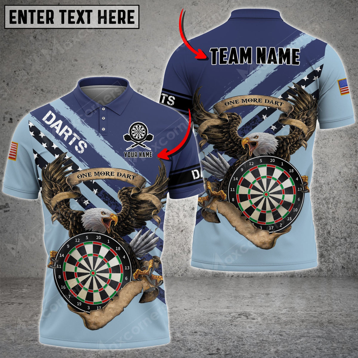 Mostprints Darts US Flag Veteran Military Army Color Options Personalized Name, Team Name Unisex 3D Shirt