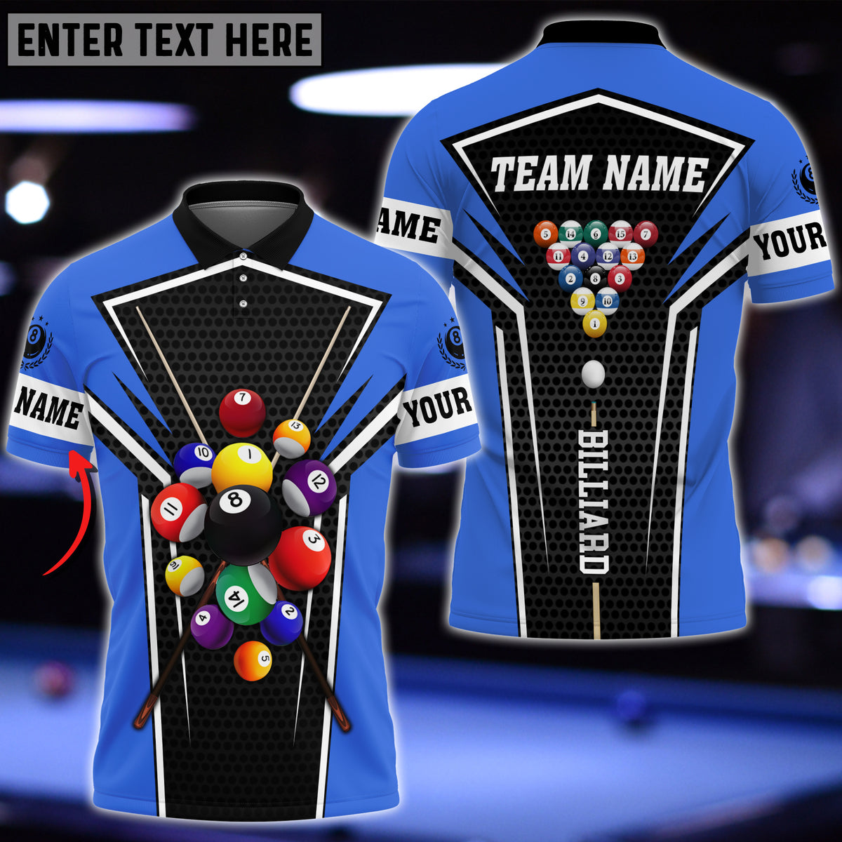 Mostprints Billiards Ball Colourful Personalized 3D Polo Shirt