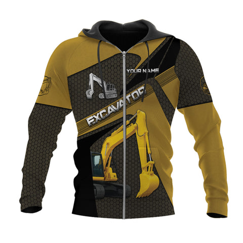 Custom Name Excavator 3D Shirt, Short Sleeve Tee for Men Top Casual Wear