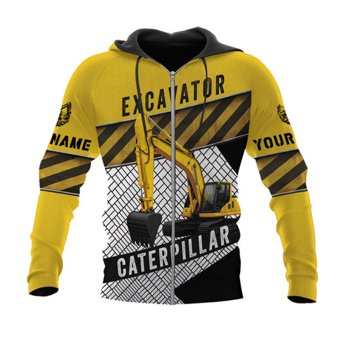 Custom Name Excavator 3D Shirt Design, Short Sleeve Tee for Men Women Graphic Top Casual Wear