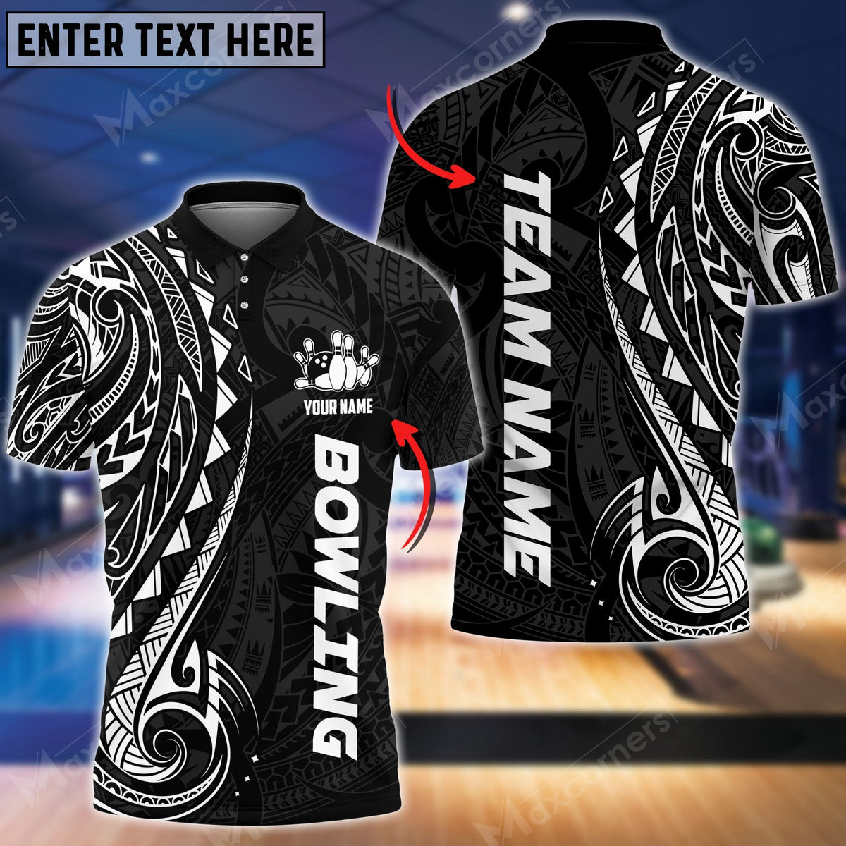 Mostprints Bowling And Pins Maori Multicolor Option Customized Name 3D Shirt