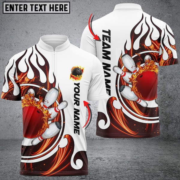 Mostprints Fire Blaster Bowling And Pins Multicolor Option Customized Name 3D Shirt ( 4 Colors )