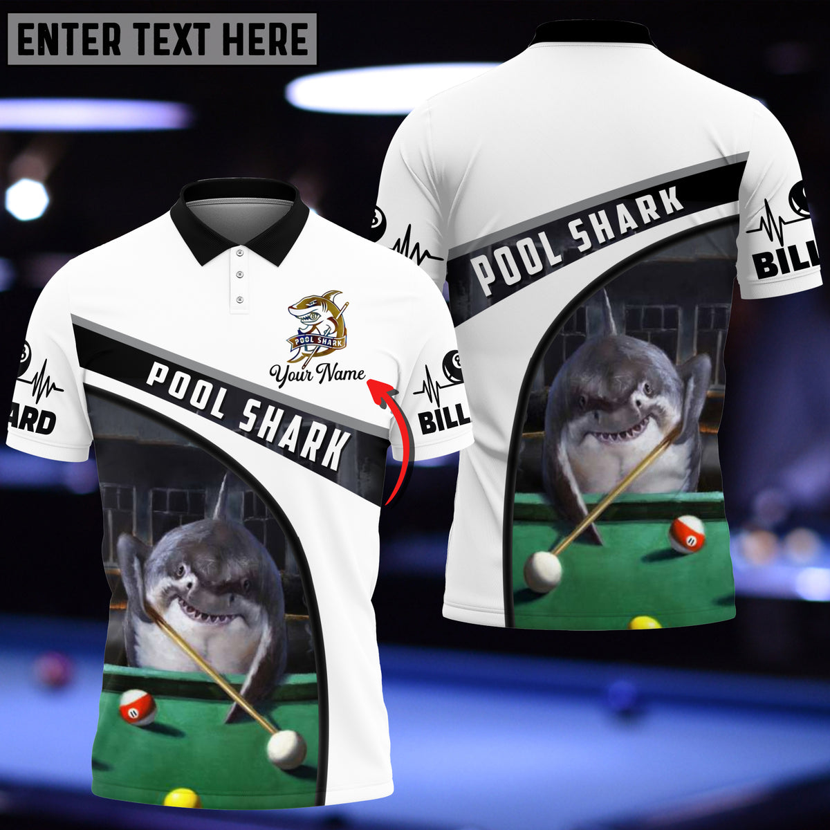 Mostprints Pool Shark Billiard Personalized Unisex Shirt