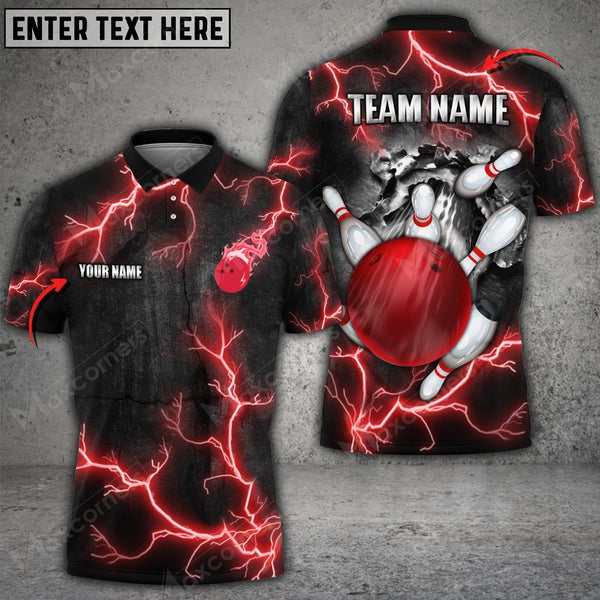 Mostprints Bowling Ball And Pins The Power Of The God Of Thunder Multicolor Option Customized Name 3D Shirt (4 Colors)