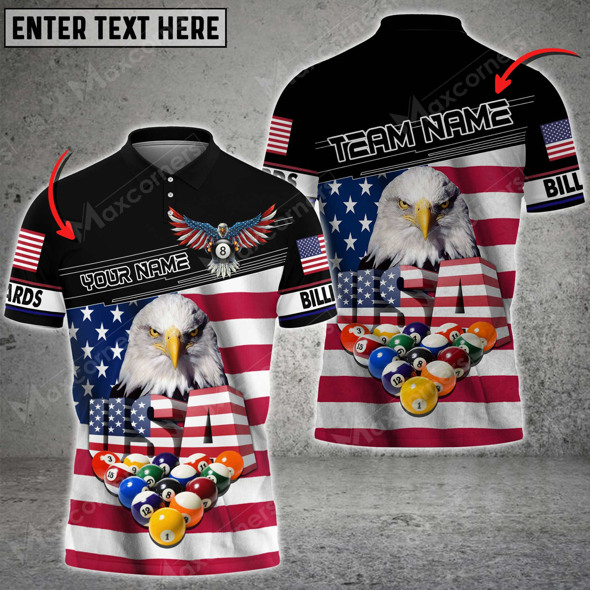 Mostprints Billiards American Eagle Pride Ball 8 Personalized Unisex Shirt