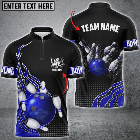 Mostprints Bowling And Breaking Pins Multicolor Option Customized Name 3D Shirt ( 6 Colors )