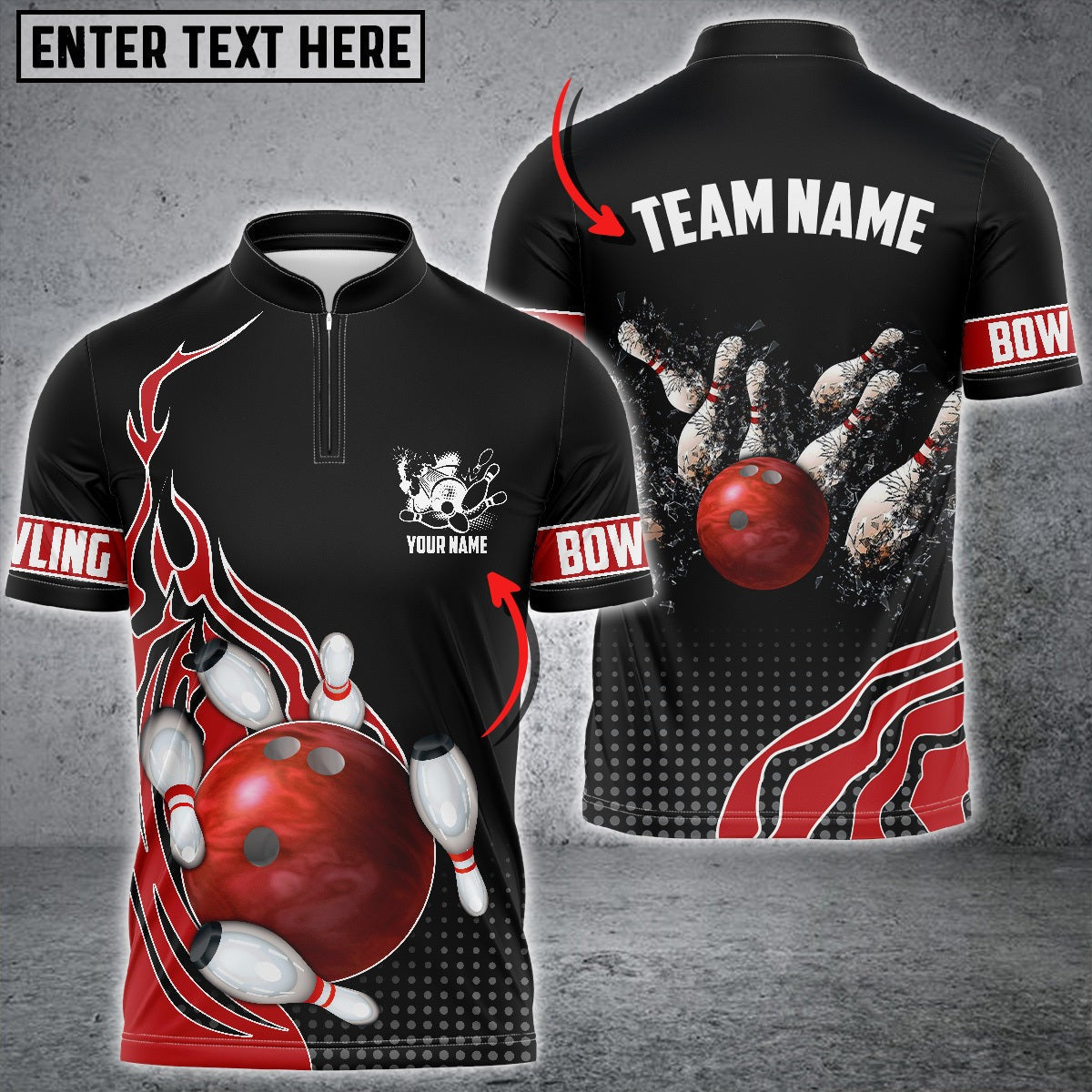 Mostprints Bowling And Breaking Pins Multicolor Option Customized Name 3D Shirt ( 6 Colors )