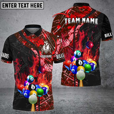 Mostprints Billiards Fire Grunge Personalized Name, Team Name Unisex 3D Shirt ( More Color Options )