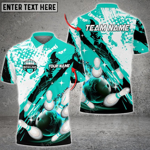 Mostprints Paint Slash Flame Bowling And Pins Multicolor Option Customized Name 3D Shirt