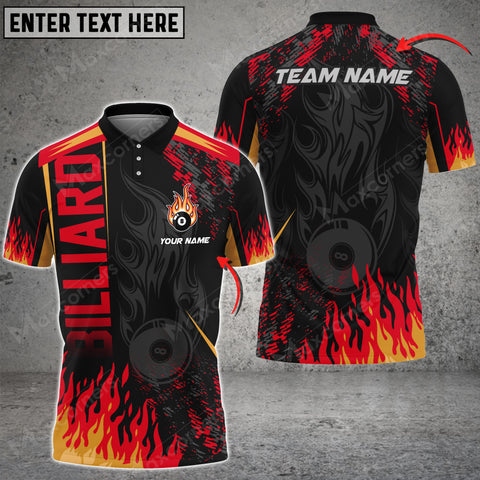 Mostprints Billiards Ball 8 Hell Flame Personalized Name, Team Name Unisex Shirt ( Multicolor Options )