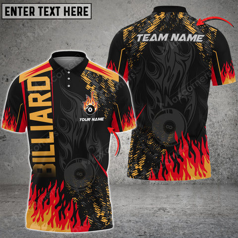 Mostprints Billiards Ball 8 Hell Flame Personalized Name, Team Name Unisex Shirt ( Multicolor Options )