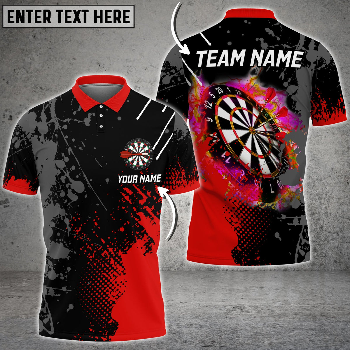 Mostprints Paint Style Darts Multicolor Option Personalized Name 3D Shirt