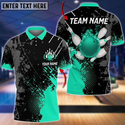 Mostprints Fire Paint Bowling And Pins Multicolor Option Customized Name 3D Shirt