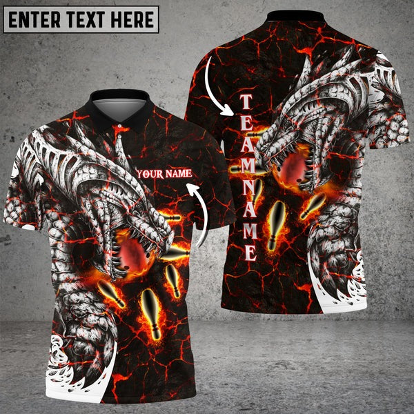 Mostprints Magma Dragon Bowling And Pins Multicolor Option Customized Name 3D Shirt ( 4 Colors )