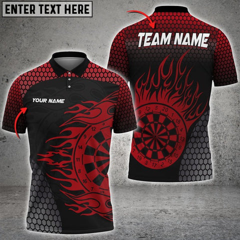 Mostprints Darts Pattern Fire Color Options Personalized Name, Team Name Unisex 3D Shirt