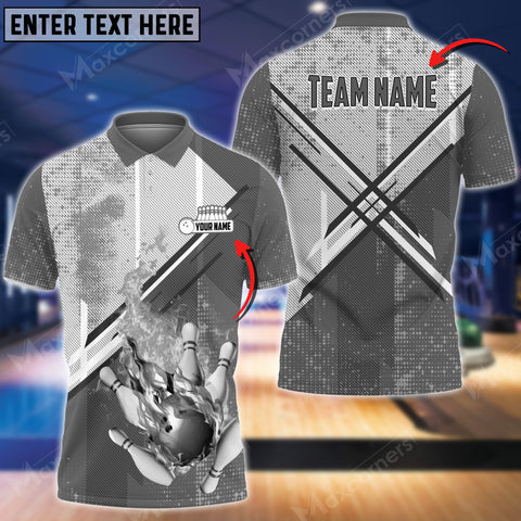 Mostprints Fire Bowling And Pins X Factor Multicolor Option Customized Name 3D Shirt (4 Colors)