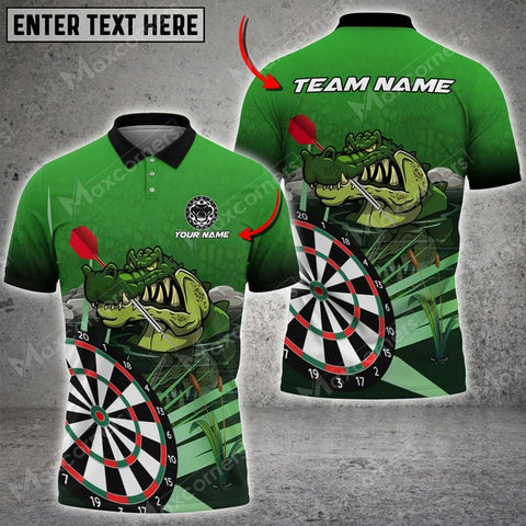 Mostprints Swamp Crocodile Darts Board Green Personalized Name, Team Name 3D Shirt