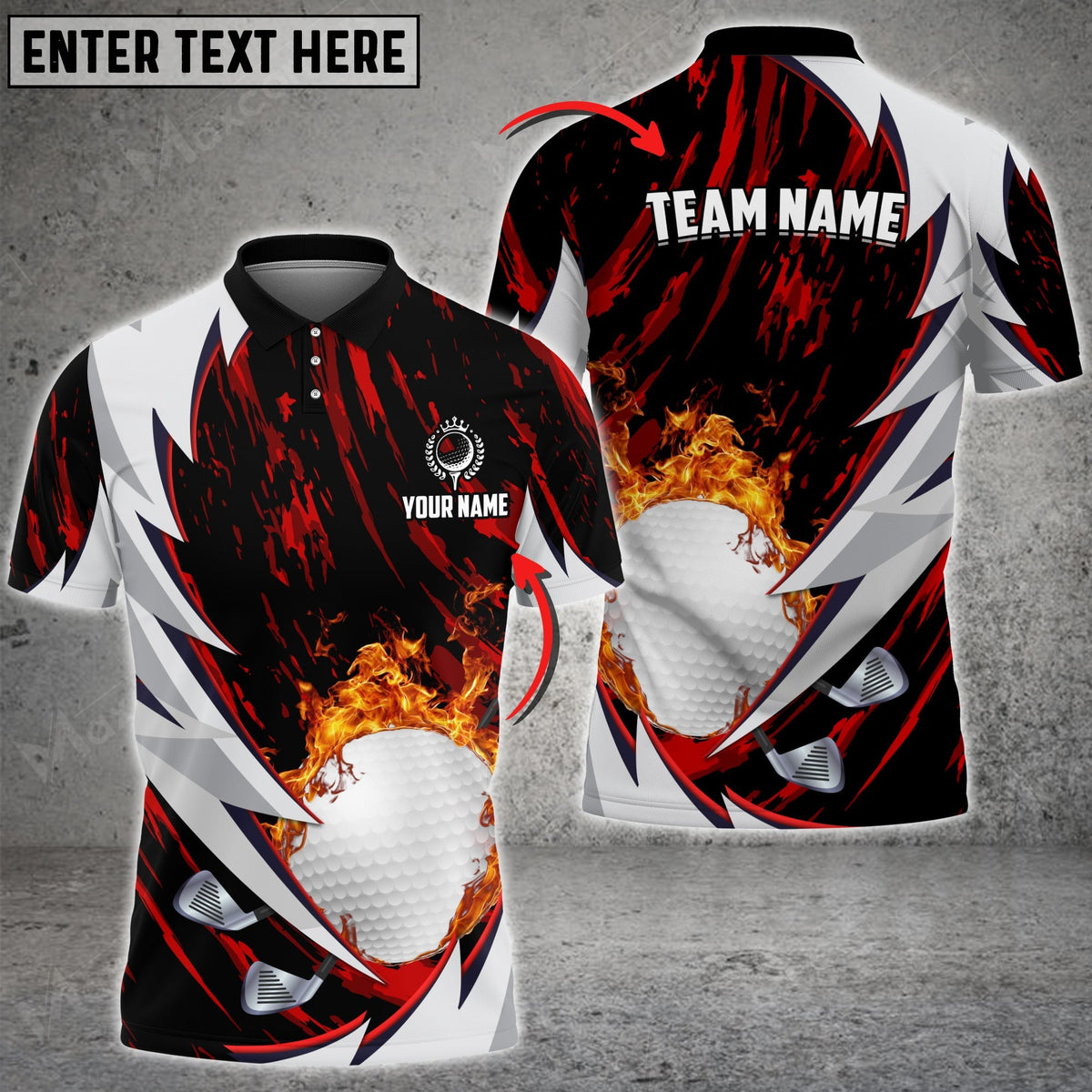 Mostprints Golf Fire Thunderstorm Multicolor Option Customized Name 3D Shirt ( 4 Colors )