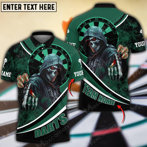 Mostprints Christmas Darts Cool Skull Options Personalized Name, Team Name Unisex 3D Shirt (4 Colors)
