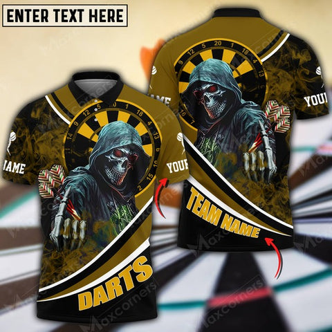 Mostprints Christmas Darts Cool Skull Options Personalized Name, Team Name Unisex 3D Shirt (4 Colors)