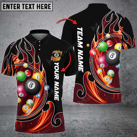 Mostprints Fire Blaster Multicolor Option Billiards Ball Personalized Name, Team Name Unisex Shirt ( Multicolor Options )