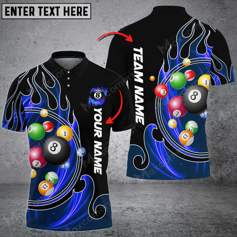 Mostprints Fire Blaster Multicolor Option Billiards Ball Personalized Name, Team Name Unisex Shirt ( Multicolor Options )