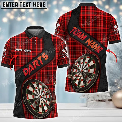 Mostprints Christmas Darts Plaid Color Options Personalized Name, Team Name Unisex 3D Shirt (4 Colors)