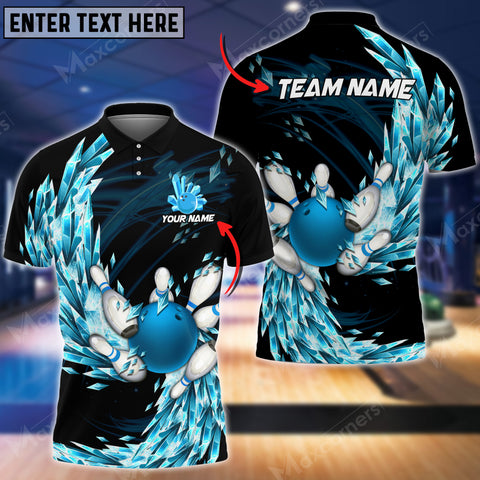 Mostprints Bowling Ball And Pins Icy Breath Multicolor Option Customized Name 3D Shirt (4 Colors)