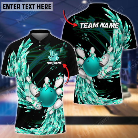 Mostprints Bowling Ball And Pins Icy Breath Multicolor Option Customized Name 3D Shirt (4 Colors)