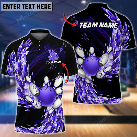 Mostprints Bowling Ball And Pins Icy Breath Multicolor Option Customized Name 3D Shirt (4 Colors)