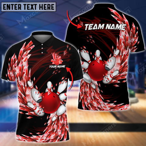 Mostprints Bowling Ball And Pins Icy Breath Multicolor Option Customized Name 3D Shirt (4 Colors)