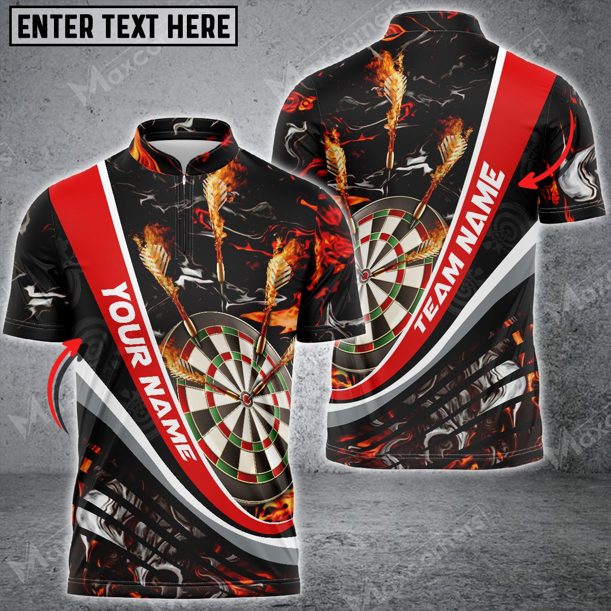 Mostprints Flaming Magma Darts Multicolor Option Personalized Name 3D Shirt ( 4 Colors )