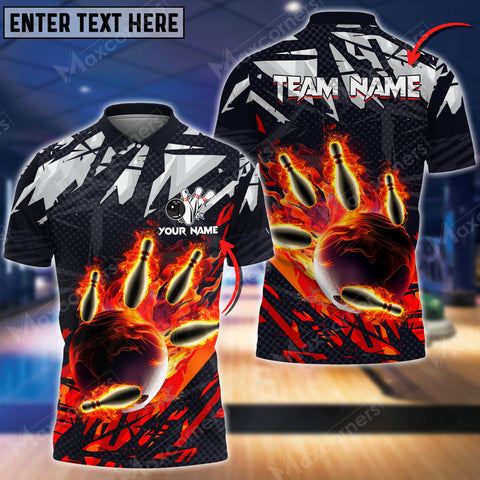 Mostprints Bowling Ball And Pins Ares Heat Multicolor Option Customized Name 3D Shirt (4 Colors)